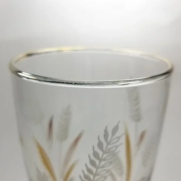 Libby Wheat Spray Cocktail Glasses, White and Gold Wheat Tumblers, Circa 1960 - Picture 12 of 15
